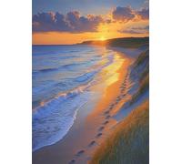 5D Diamond Painting kit, Tramonto Pittura Diamante Spiaggia Diamond Painting Adulti Fai da Te Mosaico Strass Croce Ricamo a Punto per Adults, Decorazioni Parete, Regalo Donna 35x50cm -bby25070A