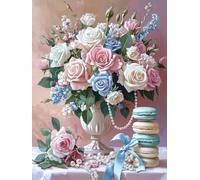 5D Diamond Painting Kit Vaso di rose, Pittura Diamante 60x80cm d-537