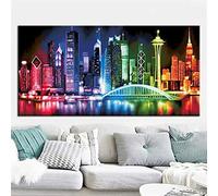 5D Diamond Painting Kits per Adulti,Notte astratta della città Diamond Painting per Numero kit Completo Round Strass Cristallo Grande Ricamo kit punto croce Arte Casa e Pareti decor 30x60cm D11