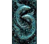5D Diamond Painting Koi dei sogni,Pittura Diamante DIY per Adulti,Square Drill diamond painting Kit Completo Strass Ricamo a Punto Croce Arts Craft per Casa Pareti Decorazione 100x210 cm