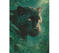 5D Diamond Painting Leopardo, DIY Diamond Painting Kit Completo Pianta, Piazza Quadri con Perline, Disegni con Perline da Attaccare, Diamantini Crystal Art, Decorazione da Parete, 90x120cm E-1932