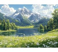 5D Diamond Painting Montagna Diamond Painting Adulti, Diamantini Crystal Art Paesaggio Diamantini Crystal Art Bambini DIY Strass Ricamo Kit Punto Croce per Decorazioni Casa 80x60 cm -lsy25010LA
