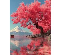 5D Diamond Painting Monte Fuji, DIY Diamond Painting Kit Completo Albero, DIY Pittura a Diamante, Diamantini Crystal Art Kit, 5D Dibujos con Diamantes, Decorazioni Casa, Regalo Donna, 90x120cm 2-4206