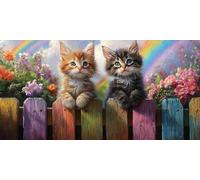 5D Diamond Painting muro gattino Kit Completo per Adulti e Bambini, Pittura Diamante con Strass Rotondi, Set per Ricamo a Punto Croce, Regalo Creativo per Amanti dell'Arte 20 x 40cm D-403