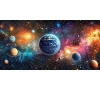 5D Diamond Painting pianeta Universo Kit Completo per Adulti e Bambini, Pittura Diamante con Strass Rotondi, Set per Ricamo a Punto Croce, Regalo Creativo per Amanti dell'Arte 50 x 100cm D-453