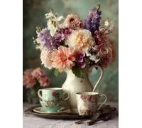 5D Diamond Painting Pianta, Diamond Painting Kit Completo Flower, DIY Quadri con Perline Kits, Passatempo per Adulti, Dibujos con Diamantes Crystal Art, Regalo Donna, Decorazioni Casa, 50x70cm 8-2872