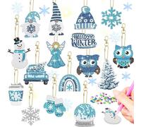 5D Diamond Painting Portachiavi Natale, 16 Pezzi 5D Natale Pittura diamante, Diamond Painting Natale, Diamante Portachiavi Kit di Natale, Portachiavi Natale Bambini Pittura, per decorazioni natalizie