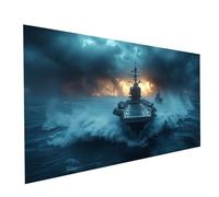 5D Diamond Painting Portaerei, Strass Kit Ricamo Punto Croce Quadri con Perline Guerra, Diamond Painting Hobby Creativi Adulti,Fai Da Te Full Drill Diamante per Dipingere Regalo 50 x 100cm Model-12892