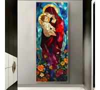 5D Diamond Painting Religione Madonna Diamond Painting Kit Completo, Quadri Diamond Painting Adulti Diamantini Crystal Art Bambini, DIY Paint by Numbers per Decorazione Parete Casa 100x35cm-529FC