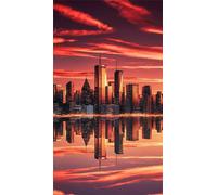 5D Diamond Painting Riflessioni sulla costruzione città,Pittura Diamante DIY per Adulti,Square Drill diamond painting Kit Completo Strass Ricamo a Punto Croce Arts per Casa Pareti Decora 30x70 cm