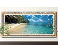 5D Diamond Painting Set für Erwachsene Große (40x80cm),Strand,Palmen Diamant Painting Bilder Kinder,DIY Kristall Strass Cross Stickerei Malerei Bastelset für Schlafzimmer,Büro,Wanddeko 55F-4729