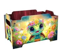 5D Diamond Painting Snack Storage Box - DIY Diamond Art Colored Pattern Wood Case Partial Drill Rhinestones Decorative Wooden Crystal Mosaic Storage Container for Home Dresser Desk Decor