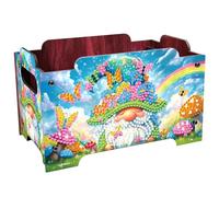 5D Diamond Painting Snack Storage Box - DIY Diamond Art Colored Pattern Wood Case Partial Drill Rhinestones Decorative Wooden Crystal Mosaic Storage Container for Home Dresser Desk Decor