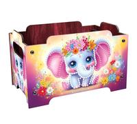 5D Diamond Painting Snack Storage Box - DIY Diamond Art Colored Pattern Wood Case Partial Drill Rhinestones Decorative Wooden Crystal Mosaic Storage Container for Home Dresser Desk Decor