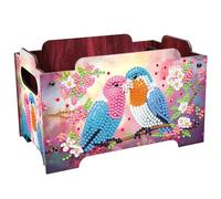 5D Diamond Painting Snack Storage Box - DIY Diamond Art Colored Pattern Wood Case Partial Drill Rhinestones Decorative Wooden Crystal Mosaic Storage Container for Home Dresser Desk Decor