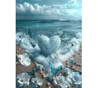 5D Diamond Painting Spiaggia Pittura Diamante Oceano Diamond Painting Bambina Principiante 5D DIY Diamantini Crystal Art Ricamo a Punto Croce Kit per Decorazioni Casa, Regalo (60x80cm) -zjn2506AS