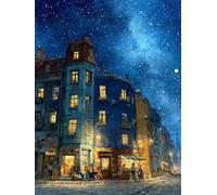 5D Diamond Painting Vista Stradale, DIY Diamond Painting Kit Completo Cielo Stellato, DIY Pittura a Diamante, Diamantini Crystal Art Kit, 5D Dibujos con Diamantes, Decorazioni Casa, 90x120cm 9-3037