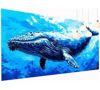 5D DIY Animale Diamond Painting Kit Completo, Diamond Painting Adult Balena Pittura Diamante, Ricamo a Punto Croce Diamant Art Kit per Decorazioni Parete Soggiorno Camera da Letto 80x160 cm S2-383