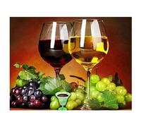 5D DIY Diamond Art Painting Kit Completo,Vino Rosso d'Uva Diamond Painting per Adulti Bambini,Pittura Diamante con Numeri Strass Ricamo Punto a Croce Painting Casa Parete Decorazione,30x50cm