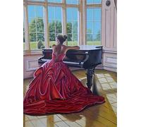 5D DIY Diamond Art Painting Kit,Diamond Painting Kit Completo,Diy Pittura Diamante,Fai Da Te Ricamo Strass Punto Croce Diamante Kit Disegno,Craft Arts for home Wall Decor（donna e pianoforte 50x70cm）
