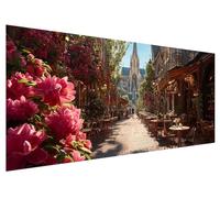 5D DIY Diamond Painting Kit Completo, Città Kit per Pittura Diamante Mosaico Fai Da Te, Diamantini Crystal Art Bambini Strass Ricamo Kit Punto Croce per Decorazioni Casa, Regalo (Fiore, 150x60cm) J-10