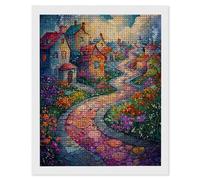 5D DIY Diamond Painting Kit Completo, Colore città Pittura Diamante Crystal Art Bambini Painting, Strass Ricamo a Punto Croce, Hobby Creativi Adulti Decorazioni da Parete e Casa, Regali 70x90cm U-61