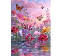 5D DIY Diamond Painting Kit Completo, Farfalla colorata Diamond Painting Adulti, Principiante Fai Da Te Rotondo Strass Mosaico Pittura Diamante Kits, per Decor Della Parete di Casa 80x100cm, J6825