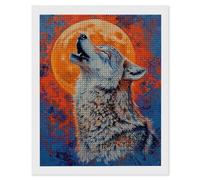 5D DIY Diamond Painting Kit Completo, Luna Lupo Pittura Diamante Crystal Art Bambini Painting, Strass Ricamo a Punto Croce, Hobby Creativi Adulti Decorazioni da Parete e Casa, Regali 35x50cm U-864