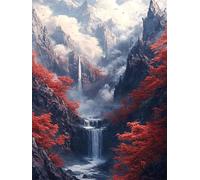 5D DIY Diamond Painting Kit Completo Montagna Diamond Painting Adulti Paesaggio Pittura Diamante Disegni con Perline da Attaccare, Diamantini Crystal Art per Decorazione Parete Camera 80x100cm L-351