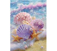 5D DIY Diamond Painting Kit Completo, Spiaggia Diamond Painting Adulti, Principiante Fai Da Te Quadrato Strass Mosaico Pittura Diamante Kits, per Decorazione Della Parete di Casa 45x60cm, J7186