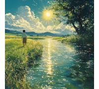 5D DIY Diamond Painting Tramonto, Diamond Painting Adulti Albero, DIY Rotondo Quadri con Perline Kit, Passatempo per Adulti, Disegni con Perline da Attaccare, Decorazione per Casa, 100x100cm 2-8145