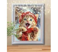 5D DIY Pittura Diamante per Adulti,Gatto Arancione,Animale Diamond Painting Grandi 35x47cm,Diamante Cristallo Punto Croce Artigianato Ricamo Pittura,Diamond Painting Bambini per Decorazione Casa C3893