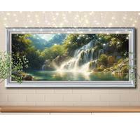 5D DIY Pittura Diamante per Adulti,Paesaggio,Cascata Diamond Painting Grandi 50x125cm,Diamante Cristallo Punto Croce Artigianato Ricamo Pittura,Diamond Painting Bambini per Decorazione Casa 58Y-2512