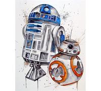 5D DIY Star Anime Wars Diamond Painting Kit per adulti e bambini Punto Croce Trapano completo con strass di cristallo ricamo immagini Artigianato per la decorazione della parete della casa, 30 x 45 cm