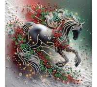 5D fai -da -te parziale parziale a forma di trapano a forma di diamante kit di pittura decorazione a cavallo30x30cm (CX277)