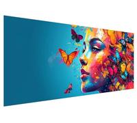5D Farfalla Diamond Painting Kit Completo per Adulti, Kit di Pittura con Diamanti Donna 5D Fai Da Te, Diamond Painting Kit Punto Croce Rhinestone Embroidery Art per Decorazioni Casa 100x40cm G-82