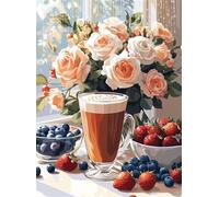 5D Fiore Diamond Painting Frutta Diamond Painting Kit Completo, Pittura Diamante Adulti Bambini Diamantini Crystal Art Strass Ricamo Punto Croce Arte Artigianato, Decorazione Murale 30x40 cm Q4-176