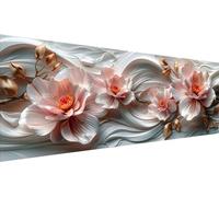 5D Fiore Diamond Painting Kit Completo per Adulti, Kit di Pittura con Diamanti Rosa 5D Fai Da Te, Diamond Painting Kit Punto Croce Rhinestone Embroidery Art and Craft, Decorazioni da Parete 130x50cm
