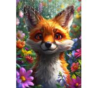 5D Fiore Diamond Painting Mucca Diamond Painting Kit Completo, Pittura Diamante Adulti Bambini Diamantini Crystal Art Strass Ricamo Punto Croce Arte Artigianato, Decorazione Murale 35x50 cm Q4-44
