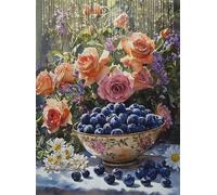 5D Fiore Diamond Painting Rosa Diamond Painting Kit Completo, Pittura Diamante Adulti Bambini Diamantini Crystal Art Strass Ricamo Punto Croce Arte Artigianato, Decorazione Murale 30x40 cm Q4-10