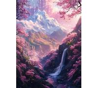 5D Fiori Ciliegio Diamond Painting Albero Diamond Painting Kit Completo, Pittura Diamante Adulti Bambini Diamantini Crystal Art Strass Ricamo Punto Croce Arte, Decorazione Murale 60x80 cm Q4-134
