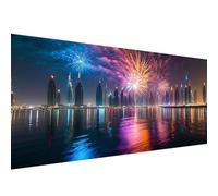 5D fuochi d'artificio Marino Diamond Painting Kit Completo per Adulti, Kit Pittura con Diamanti Città Fai Da Te Diamond Painting Punto Croce Embroidery Art Decorazioni Casa Autunno 100x200cm W1-896