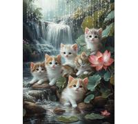 5D Gatto Diamond Painting Autunno Diamond Painting Kit Completo, Pittura Diamante Adulti Bambini Diamantini Crystal Art Strass Ricamo Punto Croce Arte Artigianato, Decorazione Murale 30x40 cm Q4-106