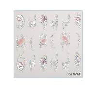 5D Goffrato Nail Sticker Donne 1 Foglio di Diamante Art Adesivi Autoadesivi per unghie Argento Francese Per Nail Design