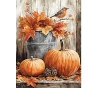 5D Halloween Diamond Painting Zucca Diamond Painting Kit Completo, Pittura Diamante Adulti Bambini Diamantini Crystal Art Strass Ricamo Punto Croce Arte Fai da Te, Decorazione Murale 35x50 cm Q4-136