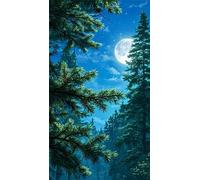 5D Luna dell'albero giungla Diamond Painting Kits for Adults,Diamond Art Painting Kit Completo,DIY Square Pittura Di Diamanti Strass Ricamo A Punto Croce Art Craft per Decorazioni Casa +20x50cm