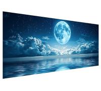 5D Luna Diamond Painting Kit Completo per Adulti, Kit di Pittura con Diamanti Oceano 5D Fai Da Te, Diamond Painting Kit Punto Croce Rhinestone Embroidery Art Craft per Decorazioni Casa 200x80cm I-6