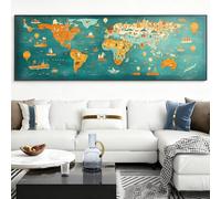 5D Mondo Diamond Painting Adulti Mappa Pittura Diamante Kit Completo, Diamond Art Kits Diamant Painting Set Strass Diamantini Crystal Art per Decorazione Della Parete di Casa, Grande 60x180cm,Model201