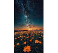 5D Notte di margherite gialle Diamond Painting Kits for Adults,Diamond Art Painting Kit Completo,DIY Round Pittura Di Diamanti Strass Ricamo A Punto Croce Art Craft per Decorazioni Casa +50x110cm