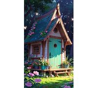 5D Notte in casa e giardino Diamond Painting Kits for Adults,Diamond Art Painting Kit Completo,DIY Round Pittura Di Diamanti Strass Ricamo A Punto Croce Art Craft per Decorazioni Casa +70x150cm